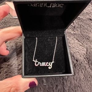 SARAH CHLOE AVA BUBBLE SCRIPT NAME NECKLACE  "TRACY"